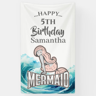  5th Birthday Magical with Mermaid Banner