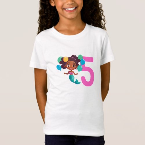 5th Birthday Mermaid Birthday Girl T_Shirt