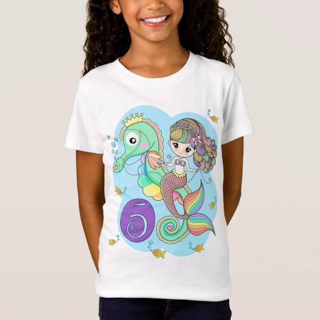 5th Birthday Mermaid T-Shirt (Front)