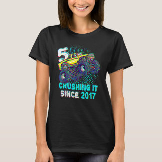 5th Birthday Monster Truck 5 Years 5 Crushing It S T-Shirt