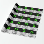 [ Thumbnail: 5th Birthday - Nerdy / Geeky Style "5" and Name Wrapping Paper ]
