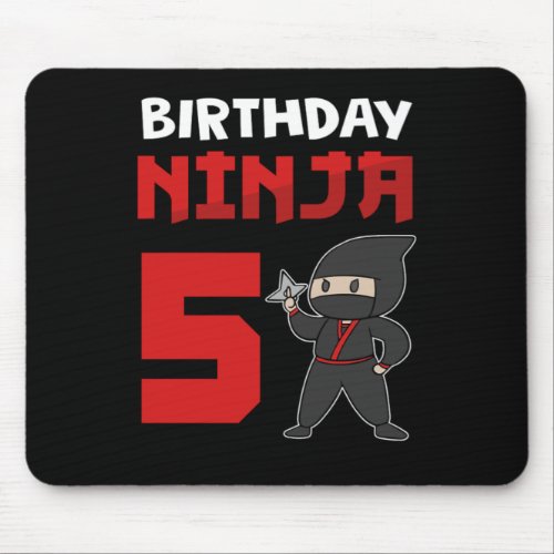 5th Birthday Ninja 5 Years Ninja Costume Gift Mouse Pad