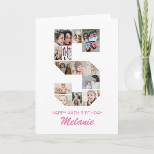 5th Birthday Number 5 Photo Collage Personalized
