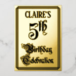 [ Thumbnail: 5th Birthday Party — Elegant Script + Custom Name Invitation ]