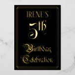 [ Thumbnail: 5th Birthday Party — Fancy Script & Custom Name Invitation ]