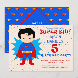 5th Birthday Party Invitation - Super Kid!