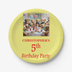 5th Birthday Party Teddy Bears Party Paper Plates
