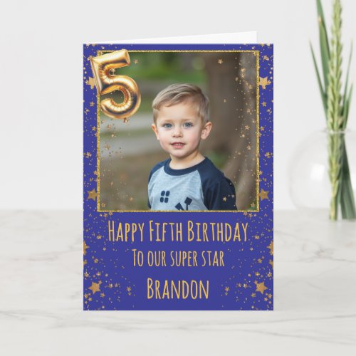5th Birthday Photo Card