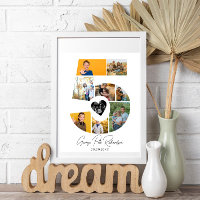 5th Birthday Photo Collage Poster Keepsake
