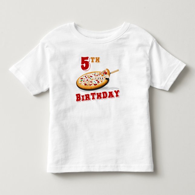 5th Birthday Pizza Party Toddler T-shirt (Front)