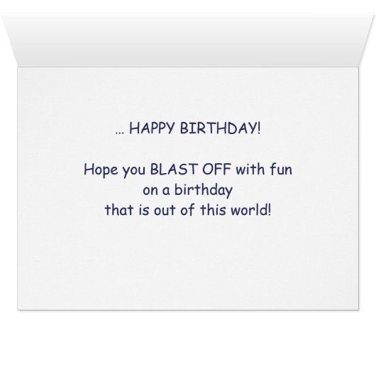 5th Birthday Planets in Outer Space with Rocket (Inside Horizontal (Bottom))