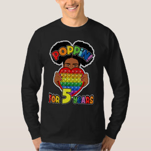 5th Birthday Pop It Fidget African American Kids G T-Shirt