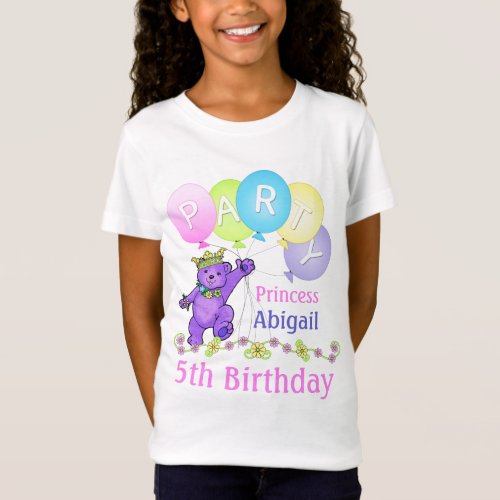 5th Birthday Princess Custom Name T_Shirt