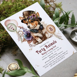 5th Birthday Puppy Dog Pet Adoption Party Invitation