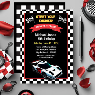 5th  Birthday Race Car Invitation