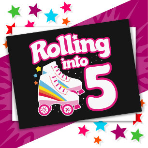 5th Birthday Roller Skating 5 Years Old Skate Postcard