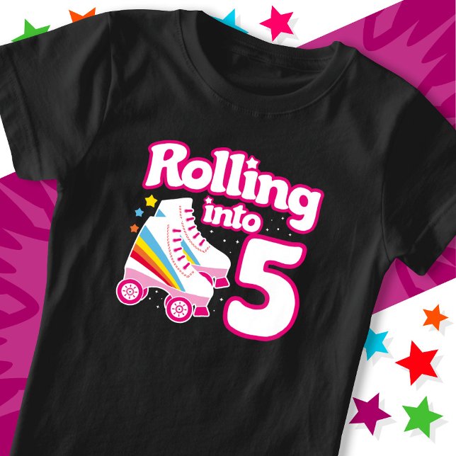5th Birthday Roller Skating 5 Years Old Skate T-Shirt (Creator Uploaded)