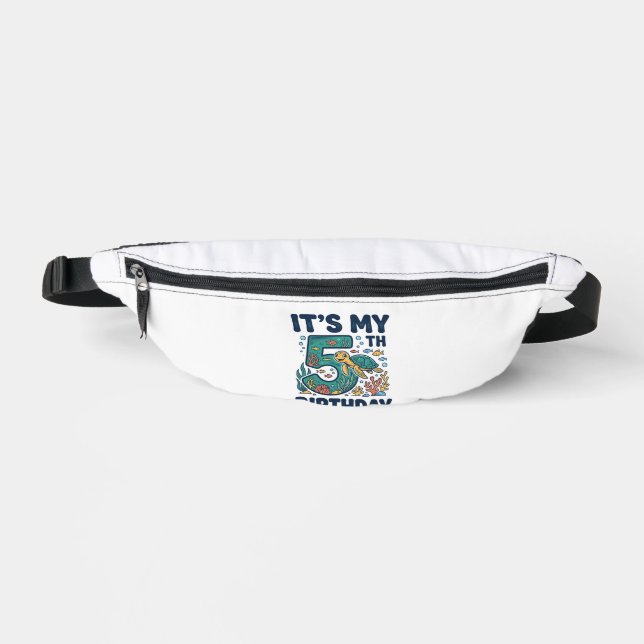 5th Birthday Sea Turtle Underwater Vector Design_1 Fanny Pack (Front)