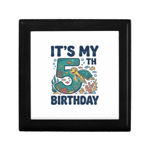 5th Birthday Sea Turtle Underwater Vector Design_1 Gift Box