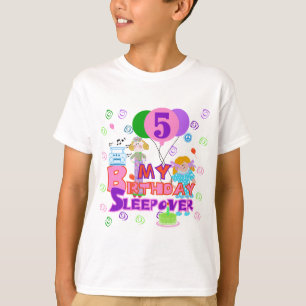 5th Birthday Sleepover Tshirts and Gifts