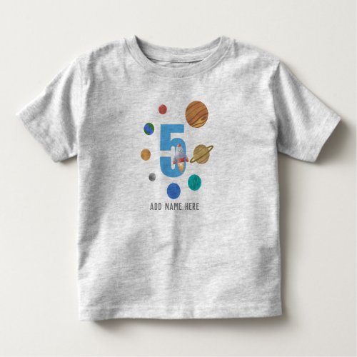 5th Birthday Solar System Planet Toddler T_shirt