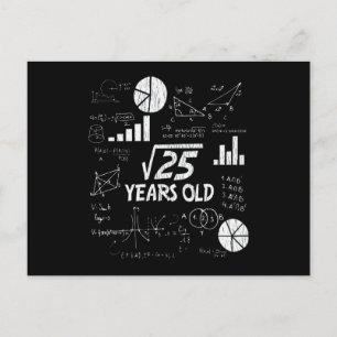 5th Birthday Square Root Math 5 Year Old Bday Gift Postcard