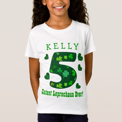 5th Birthday St Patricks Cutest Leprechaun Ever 3 T_Shirt