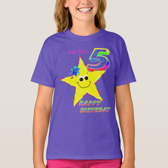 5th Birthday Stars Shirt (Front)
