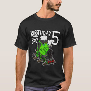 5Th Birthday Steam Train Locomotive Trains 5 Year T-Shirt