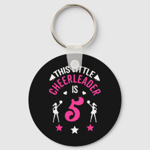 5th Birthday This Little Cheerleader Is 5 Cheerlea Keychain
