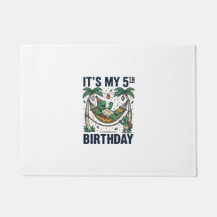 5th Birthday Turtle Hammock Vintage Engraving Desi Doormat