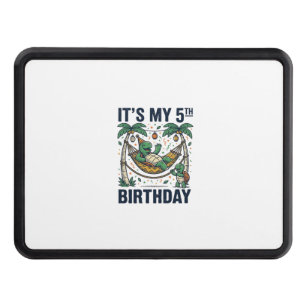 5th Birthday Turtle Hammock Vintage Engraving Desi Hitch Cover