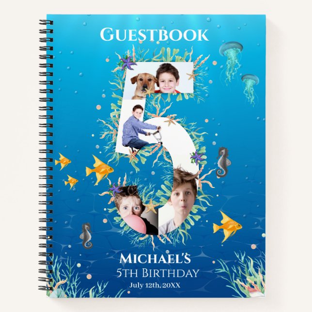 5th Birthday Under The Sea Photo Guest Book (Front)