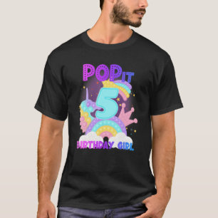 5th Birthday Unicorn Fidget Pop It Birthday Girl K T-Shirt