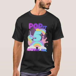 5Th Birthday Unicorn Fidget Pop It Birthday Girl K T-Shirt