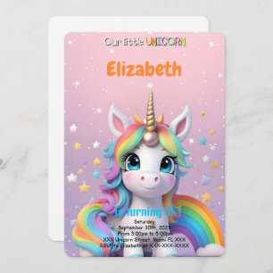 5th Birthday Unicorn Invitation