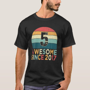 5Th Birthday Vintage Retro 5 Years Old Awesome Sin T-Shirt