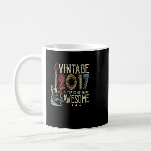 5th Birthday Womens Mens Vintage Awesome 2017 Guit Coffee Mug