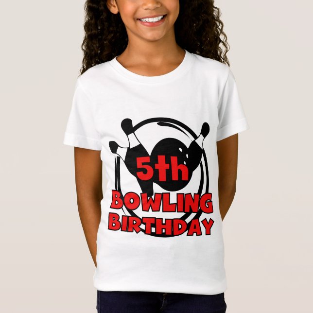 5th Bowling Birthday Tshirts and Gifts (Front)