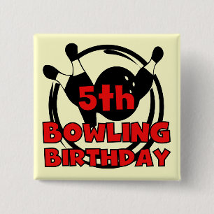 5th Bowling Birthday Tshirts and Gifts Pinback Button