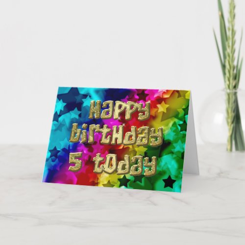 5th Bright stars birthday card