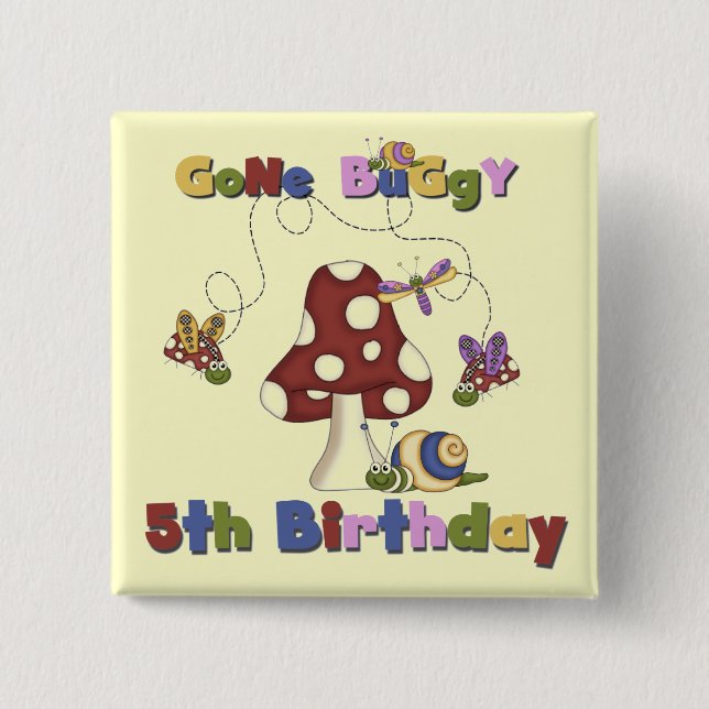 5th Bug Birthday Tshirts and Gifts Button (Front)