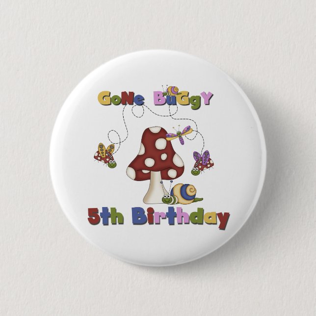 5th Bug Birthday Tshirts and Gifts Pinback Button (Front)