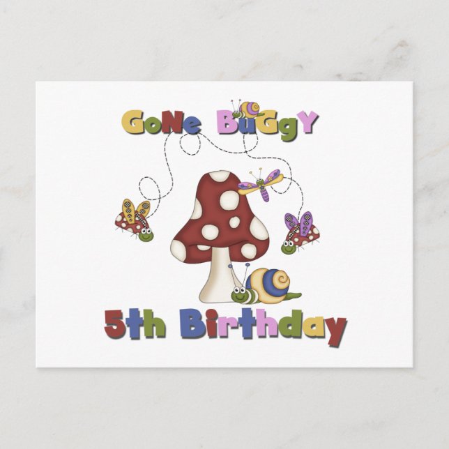 5th Bug Birthday Tshirts and Gifts Postcard (Front)