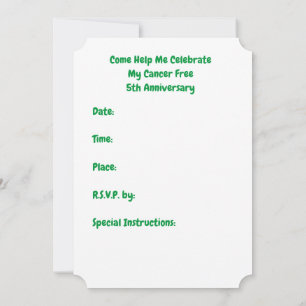 5th Cancer Anniversary Party Invitations