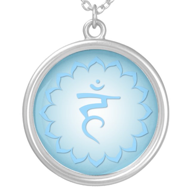 5th Chakra - Vishuddha Silver Plated Necklace (Front)