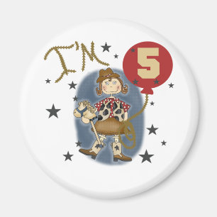 5th Cowgirl Birthday Tshirts and Gifts Magnet
