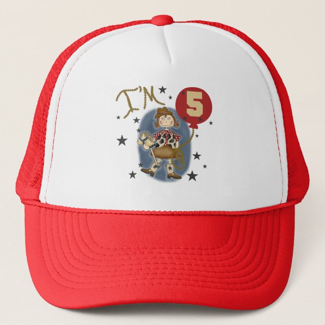 5th Cowgirl Birthday Tshirts and Gifts Trucker Hat (Front)