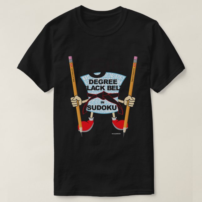 5th. Degree Black Belt in Sudoku T-Shirt (Design Front)