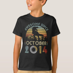 5th Dinosaur Birthday Boy 5 Year Old October 2014 T-Shirt
